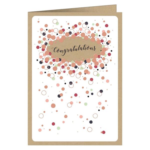 Quire Copper Charm Card Congratulations Dancing Bubbles, 115 x 163mm