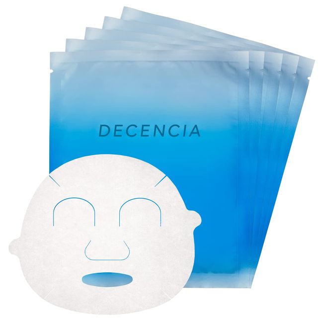 DECENCIA Tsurumu Moist Face Mask, Set of 5 (PACK / 5 Packets / 100% Cotton / Sensitive Skin), Amino Acids, Moisturizing, Dry Skin, Haris Skin Care