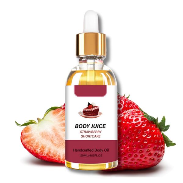 Strawberry Shortcake Body Oil, Handcrafted Body Oil, Body Juice Oil, Body Moisturiser, Facial Oil, Body Oil for Dry Skin, Hydrating & Nourishing Skin, Firming, Relaxation, Fresh Smell