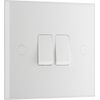 BG Electrical 942-0J Double Light Switch, White Moulded, 2-Way, 10AX