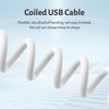 Micscrew White Coiled USB C Cable - 1.5M for Mechanical Keyboards (Win/Mac/Gaming)