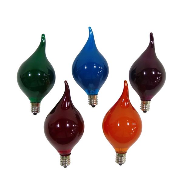 Holiday Bright Lights Indoor/Outdoor Tear Drop Light Replacement Bulbs Multicolor 5 Pack