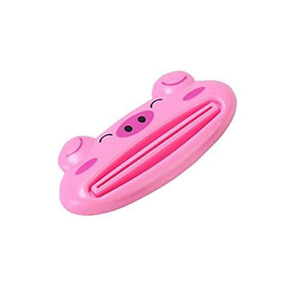 Toothpaste Tube Squeezer Animal Toothpaste Clip, Toothpaste Squeeze roll, Tube Squeezer Tool Dispenser (Pink)