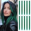 20 Inch Colored Hair Extensions, Party Highlights Straight Colorful Clip In Hair Extensions, Synthetic Rainbow Hairpieces for Girls Kids Gift(10Pcs Green)