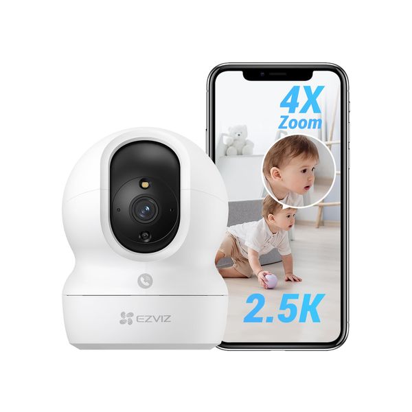 EZVIZ 2K+ Indoor Camera with 2.4/5GHz, Baby Monitor, Dog Cam, Support 512GB, No Subscription, One-Touch-Calling, Color Night Vision, Sound Detection, Human Detection, Google Alexa Control, CP1 Pro 4mp