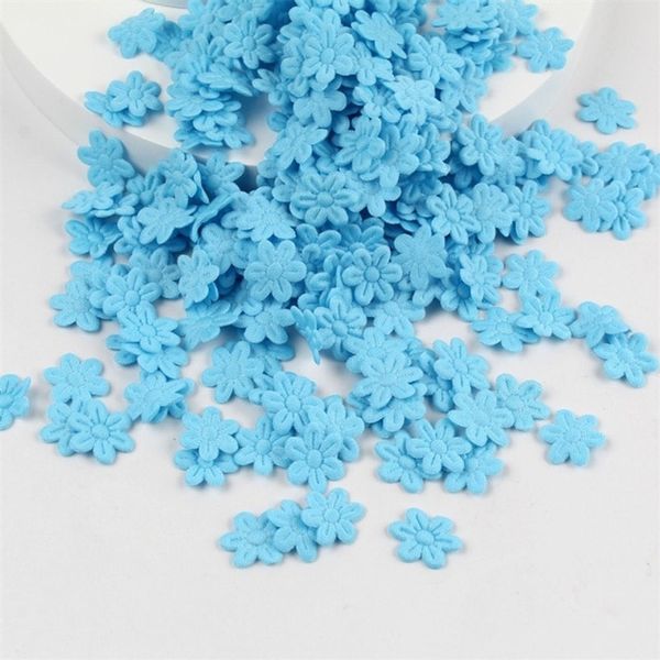 100pcs Five Petal Wedding Flowers Embossing DIY Sewing Crafts Kids Hair Accessories Floral, Blue