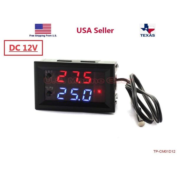 Digital LED Microcomputer Thermostat Controller Switch Temperature Sensor DC 12V