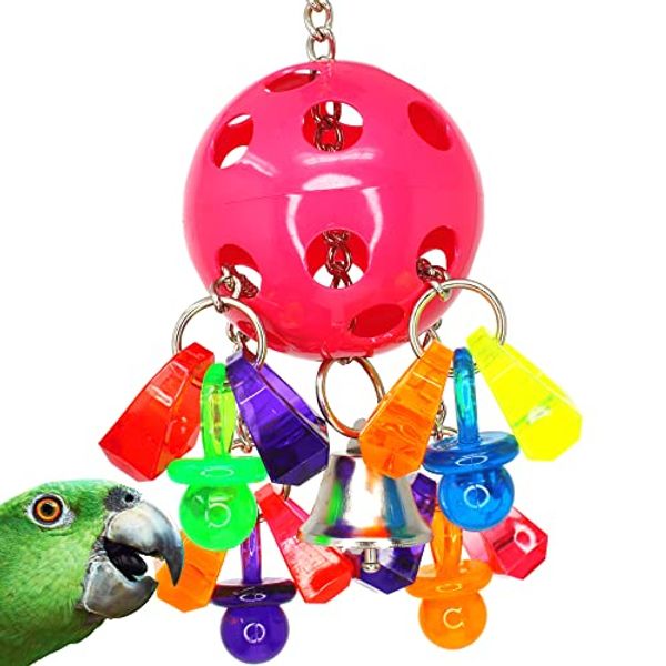 Bonka Bird Toys 1938 Paci Pull Colorful Pacifier Ring Acrylic Parrot Parrotlet Budgie Quaker African