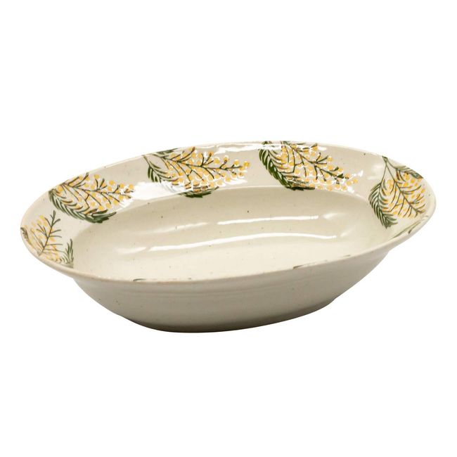 Hasami Ware 478137 Mimosa Ceramic Oval Bowl, Approx. 8.3 x 4.3 inches (21 x 11 cm), Made in Japan