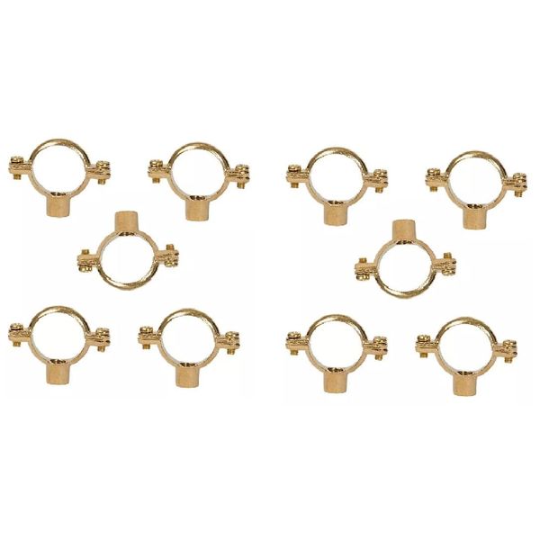 TC 15mm Solid Brass Construction Munsen Ring M10 Pipe Clip Bracket x 10