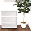 HOMZ 3-Drawer Cart Organizer with Removeable Wheels, Medium, White & Clear