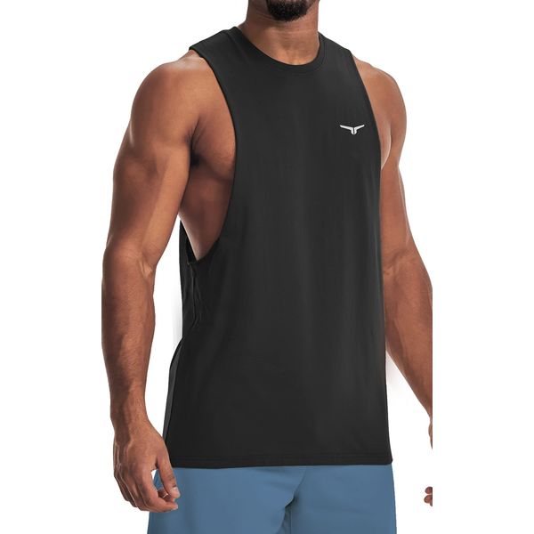 Project Titan Men's Workout Drop Arm Tank Top Cut Off Sleeveless Muscle Tank Gym Shirt