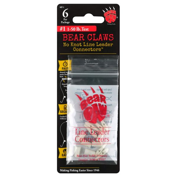 Bear Paw MP1 Leader Connectors 1-50-Pound Line, 6-Pack