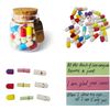 Mczcent Capsule Letters Message in a Glass Bottles, 30Pcs Cute Smiling Face Love Friendship Letter Color Pill with Wishing Bottle, Message Pills for Boys Girls Friends Family