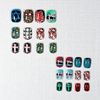 48 Pcs 2 pack Cartoon Graffiti Press On Short Square Nails NIB 2 sets New