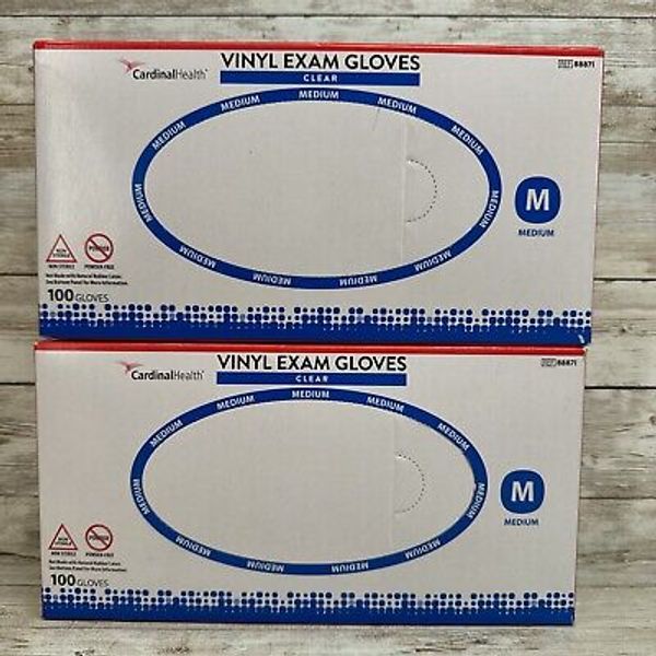 Cardinal Health CLEAR Vinyl Exam Gloves *2 Boxes* Size: Medium Exp: 10/26