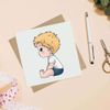 'Cute Sitting Boy' Blank Greeting Card (GC00072051)