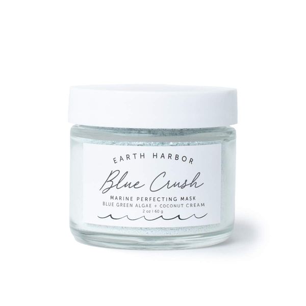 Earth Harbor | BLUE CRUSH Marine Perfecting Mask | Natural & Nontoxic | Organic Blue Green Algae, Coconut Cream & Indigo | Exfoliates & Nourishes | 2 oz