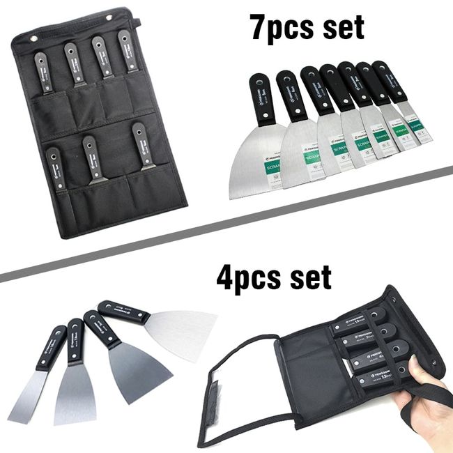 7Pcs Putty Knife Set Carbon Steel Drywall Scrapers Tools 1/1.5/2/2.5/3/4/5  Inch