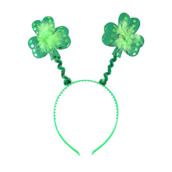 St. Patrick's Day Headband, Shamrock Headband Boppers Leprechaun Hat Headband Clover Headband, St. Patrick's Day Hairband, St Patricks Day Costume Accessories for Women (Shamrock Head Boppers)