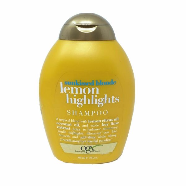 1 New Ogx Sunkissed Blonde Lemon Highlights SHAMPOO, 13 Oz, with Coconut Oil