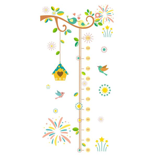 SUPERDANT Kids Height Gauge Wall Sticker Height Gauge Sticker Bird Forest Wall Sticker Decorative Sticker Wall Art Wall Decor Sticker Wall Paper Wall Decor Modern Stylish Western Style Monotone