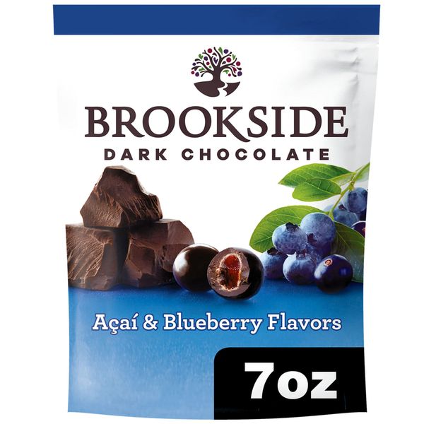 BROOKSIDE Dark Chocolate with Acai and Blueberry Flavored, Snacking Chocolate Bag, 7 oz