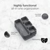Madesmart 8-Piece Interlocking Bin Pack for Drawer Organization, Plastic Interlocking Junk Drawer Organizer Tray, Granite