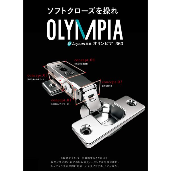 Sugatsune 360-D26-0T Lamp, Olympia Slide Hinge Damper Insert, Includes Washer Screws x 2