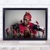 Fingerprint Designs My Lil Red Devils Multiple Same Person Pink Wall Art Print