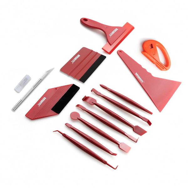 Oosofitt Car Wrapping Film Application Tool Set Car Film Scraper Sticker Application Aid Tool Universal Varnish Squeegee Vinyl Wrap