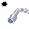 sourcing map 7mm Metric L Shaped Angled Open Hex 6 Point Socket Wrench, Single Ended