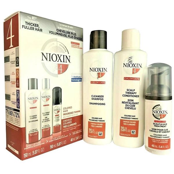 NIOXIN System #4 Cleanser Shampoo Scalp Therapy Conditioner Hair Treatment SET