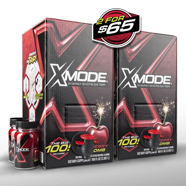 XMODE Energy Shots on Tap!  (Cherry Double Box - 200 Servings for $65)