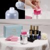 1200pcs Nail Wipes 180ml Empty Pump Bottle Set Nail Cleaner Bottles Adhesive Cleaning Pads, Lint Free Flexible Cotton Nail Wipes Pink for Home Nail Salon and Hairdresser