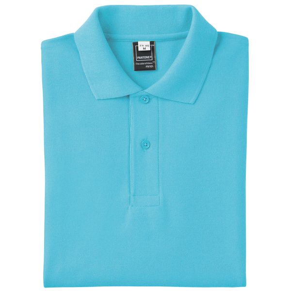 Pantone FNP101 Short Sleeve Polo Shirt, Top, Unisex, Pockets, blue