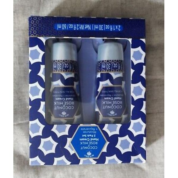 BOLERO Coconut + Rose Milk Hand Cream 2 Pack Set Moisturize + Rejuvenate 1fl oz