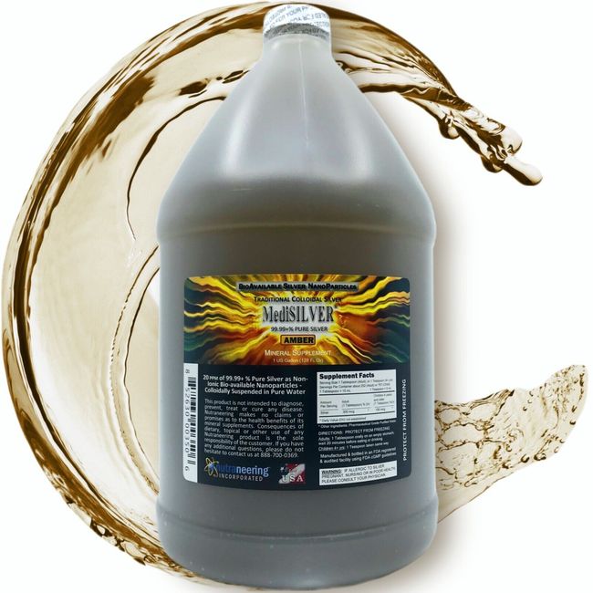 MediSILVER® AMBER Traditional-Colloidal Silver Dietary Supplement -1 Gal Plastic