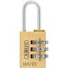 ABUS Combination Padlock 165/20 - Brass Padlock - with Individually Adjustable Combination Code - Suitcase, Locker, Gym, School Lock - ABUS Security Level 3