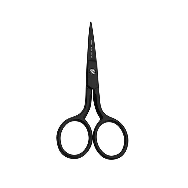 HALO FORGE Small Embroidery Scissors: Small Sharp Scissors, Little Straight Stainless Steel Pointed Tip Precision Cutting Details Thread Yarn for Quilting Knitting Cross Stitch, 3.5 Inch Black