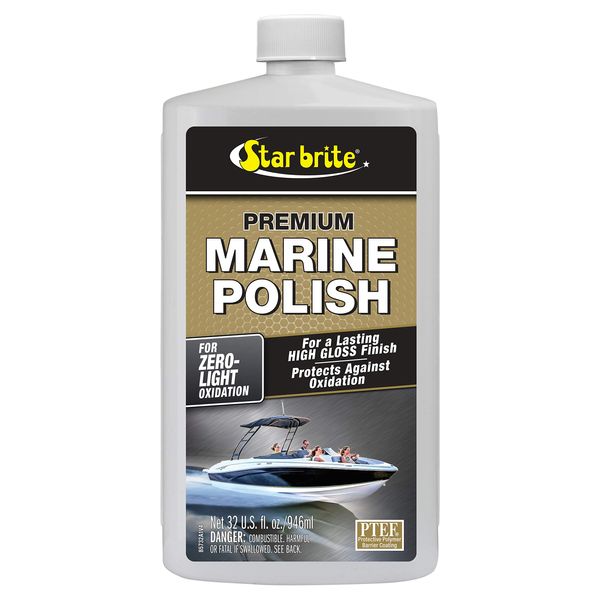 STAR BRITE Premium Marine Polish - Maximum UV Protection & High Gloss Finish - UV Inhibitors Stop Fading, Chalking & Oxidation While Repelling Water, Stains & Marine Deposits - 32 Ounce (085732)