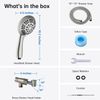 G-Promise High Pressure Shower Head 6 Spray Setting with Adjustable Solid Brass Shower Arm Mount and Extra Long Flexible Stainless Steel Hose (Brushed Nickel)
