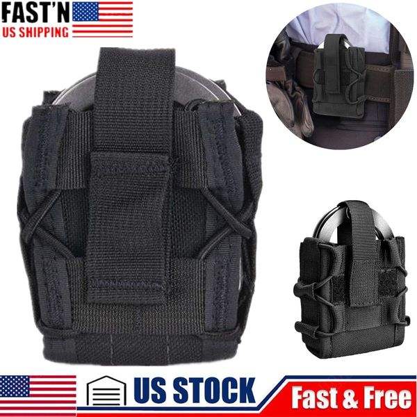 Outdoor Tactical Open Top Handcuff with Clip Strap Shackle Handcuff Case Holster