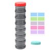 7 Day Pill Organizer Case Stackable Weekly Supplements Vitamins Pills Holder Dispenser Large Translucent Black with Extra Lid