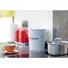 White Metal Kitchen Compost Caddy - Composting Bin for Food Waste Recycling