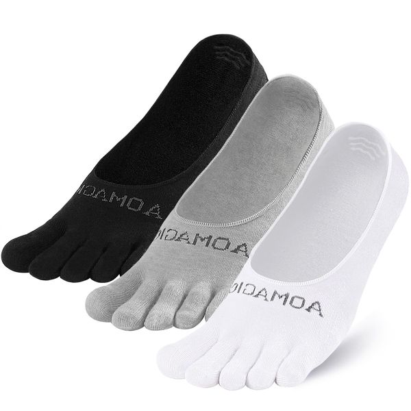 OrrinSports Zehensocken Zehensocken für Damen Unsichtbare Lauf-Socken, Rutschfeste Knöchelsocken 3er Pack Fünf-Finger-Socken