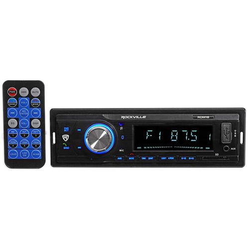 Audiosavings Bundle: Rockville RDM18 V2 in-Dash Car Digital Media Bluetooth USB/SD Receiver Bundle with 99-4000 Radio Install kit, Radio Wiring Harness & 40-GM10 Radio Antenna Adaptor (4 Items)