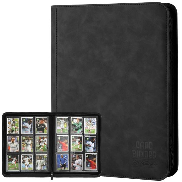 Arkeiliy Trading Card Binder, Premium 9 Pocket Double Sided 540 Pocket PU Card Collection Binder, Collectible Trading Card Albums for MTG, TCG, Sport Card, Game Cards (Black)