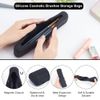 PandaHall Silicone Makeup Brush Pouch, Brush Pouch, For Travel, Makeup Brush Holder, Cosmetic Bag, Waterproof, Soft, Small Items, Portable, Business Trip, Travel, Storage, Makeup Brush Stand, Pink, Black