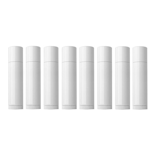 50 PCS White Lip Balm Tubes Empty Lip Balm Container Tubes with Twist Bottom and Top Cap Plastic Lipstick Tubes Holder for DIY Cosmetic